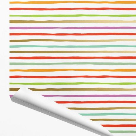 Упаковочная бумага Красота в деталях Тонкие разноцветные полосы