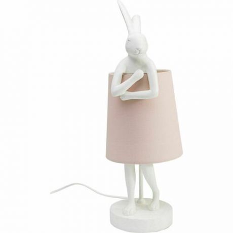 Лампа настольная Кролик, 17 х 50 х 20 см, белая/розовая