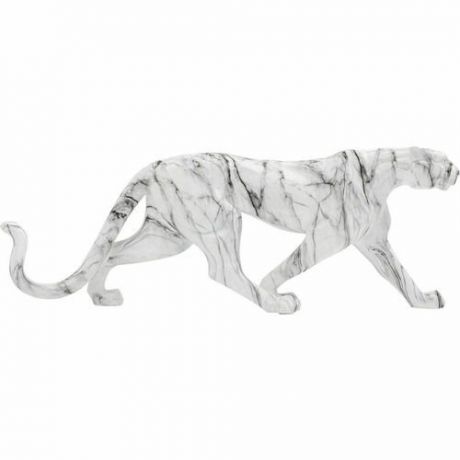 Статуэтка Леопард, 95 х 34 х 18 см, белая