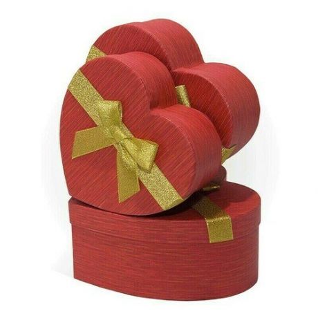 Коробка подарочная РутаУпак Сердце с бантом, красная, 17 х 16 х 6 см