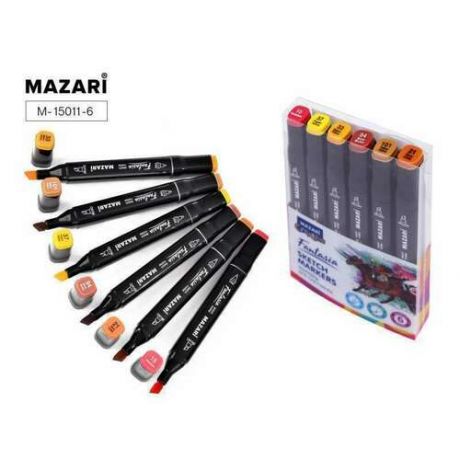 Набор маркеров для скетчинга Mazari Fantasia Autumn colors, 6 штук