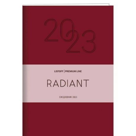 Ежедневник датированный Listoff Radiant, 176 листов, А5, красный
