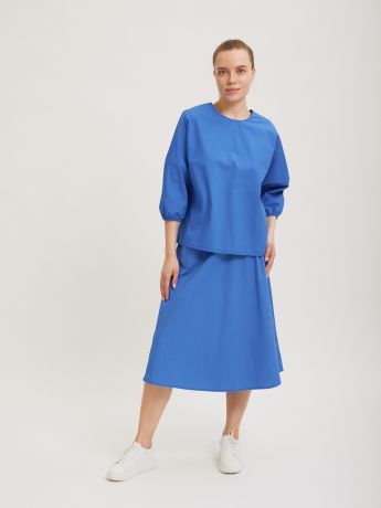 Синяя блузка Sevenext с круглым вырезом