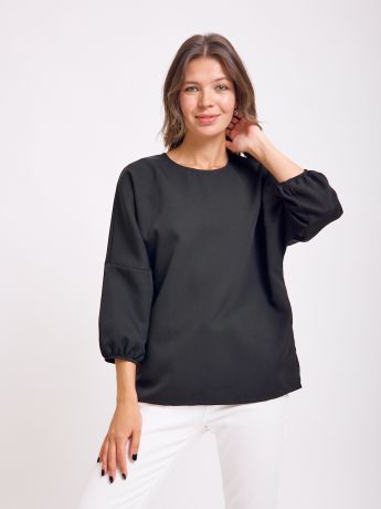 Чёрная блузка Sevenext с круглым вырезом