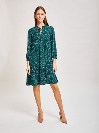 Платье короткое с принтом зелёное Sevenext