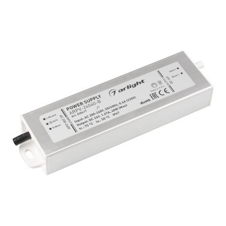 Блок питания для светодиодного светильника Arlight металлический 40 Вт IP67 200-240/24 В (020417)
