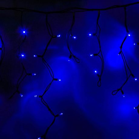 Гирлянда светодиодная Neon-Night Айсикл (бахрома) 128 LED свечение синее 4х0,6 м уличная (255-223)