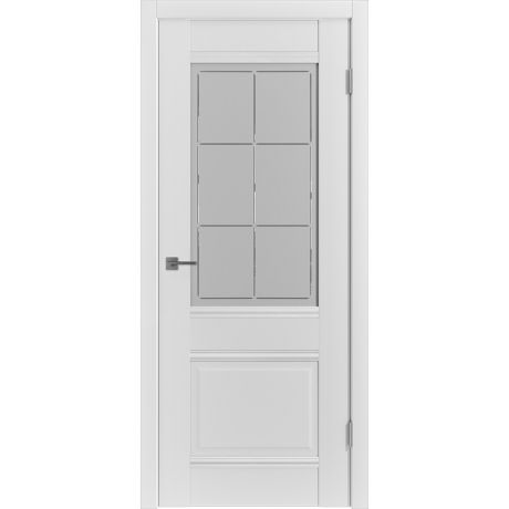 Дверь межкомнатная Классик Нова 2 800х2000 мм ПВХ эмалит белая со стеклом с замком и петлями