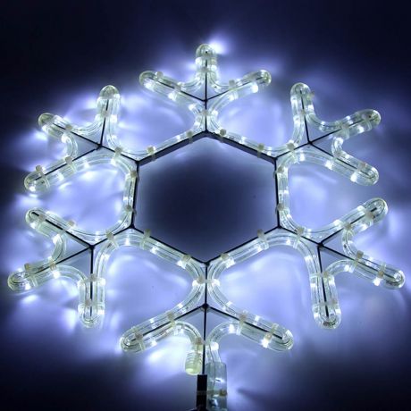 Украшение светодиодное фигура Neon-Night Снежинка свечение белое 45 см уличное (501-212-1)