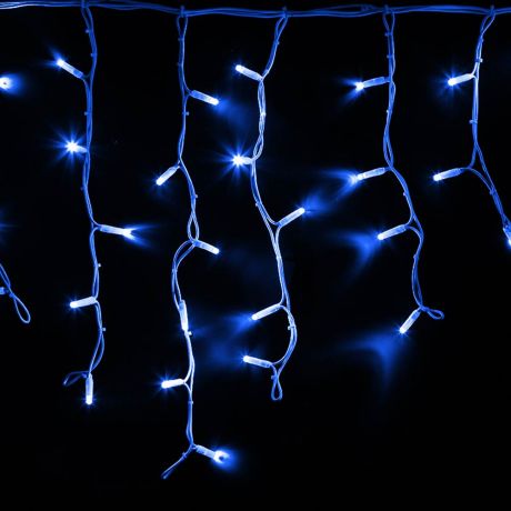 Гирлянда светодиодная Neon-Night Айсикл (бахрома) 128 LED свечение синее 4х0,6 м уличная (255-203)