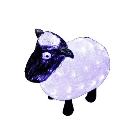 Украшение светодиодное фигура Neon-Night Овца 56 LED свечение белое 30 см с блоком питания уличное (513-401)