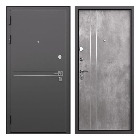 Дверь входная Buldoors Раин левая букле графит - бетон 860х2050 мм