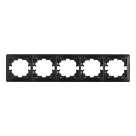 Рамка Lezard MIRA 701-4200-150 пятиместная горизонтальная черный бархат