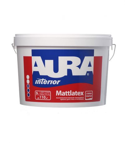 Краска моющаяся Aura Interior Mattlatex база TR бесцветная 9 л