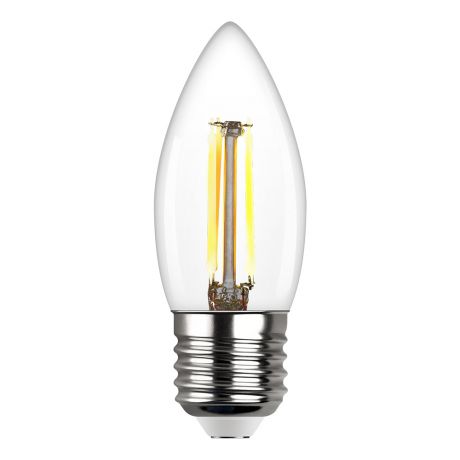 Лампа светодиодная филаментная REV E27 4000К 7 Вт 730 Лм 220 В свеча С37 прозрачная