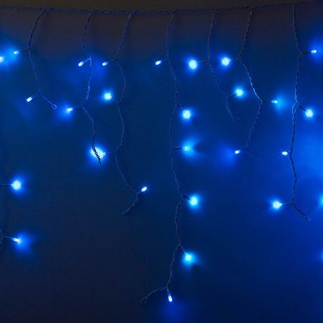 Гирлянда светодиодная Neon-Night Айсикл (бахрома) 88 LED свечение синее 2,4х0,6 м уличная (255-035)