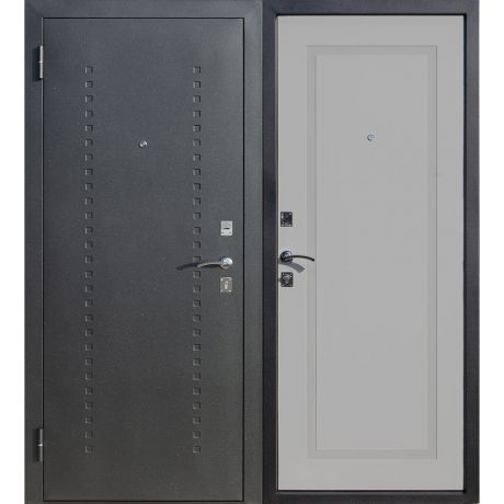 Дверь входная Ferroni Dominanta левая черный муар - ясень серый эмаль 960х2050 мм