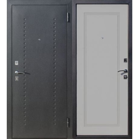 Дверь входная Ferroni Dominanta правая черный муар - ясень серый эмаль 960х2050 мм