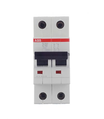 Автоматический выключатель ABB S202 (2CDS252001R0104) 2P 10А тип С 6 кА 400 В на DIN-рейку