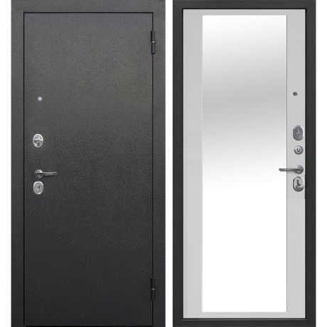 Дверь входная Ferroni Гарда правая антик серебро - белый ясень с зеркалом 960х2050 мм