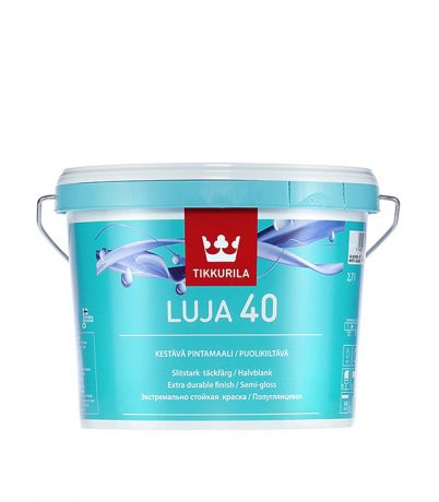 Краска моющаяся Tikkurila Luja 40 база С бесцветная 2,7 л