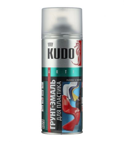 Грунт-эмаль аэрозольная для пластика Kudo черная матовая RAL 9005 520 мл