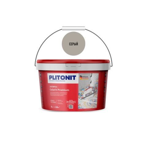 Затирка цементная эластичная Plitonit Colorit Premium серая 2 кг