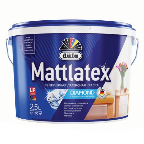 Краска моющаяся Dufa Mattlatex RD100 база 1 белая 2,5 л