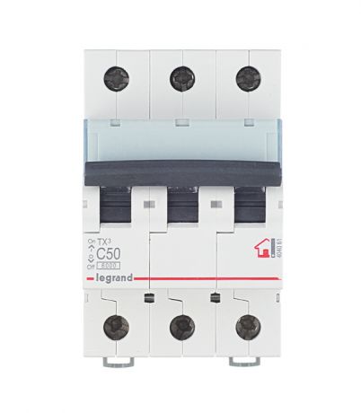 Автоматический выключатель Legrand TX3 (404061) 3P 50А тип С 6 кА 400 В на DIN-рейку