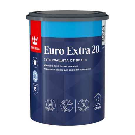 Краска моющаяся Tikkurila Euro Extra 20 база С бесцветная 0,9 л