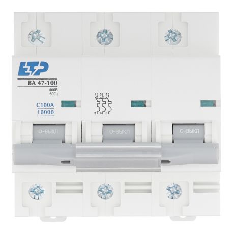 Автоматический выключатель ETP ВА 47-63 (11560) 3P 100А тип С 4,5 кА 400 В на DIN-рейку