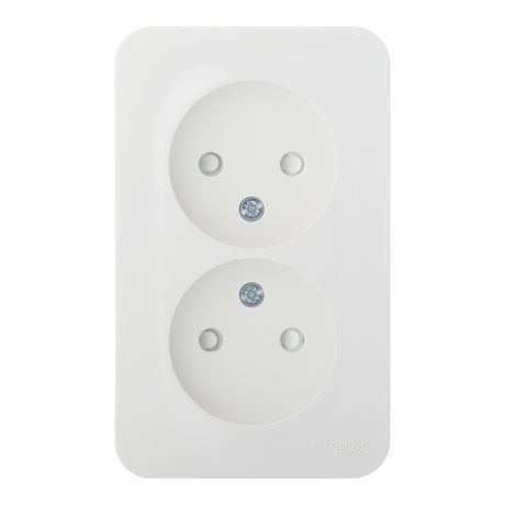 Розетка Schneider Electric Blanca двойная BLNRA001211 открытая установка белая без заземления IP20 со шторками