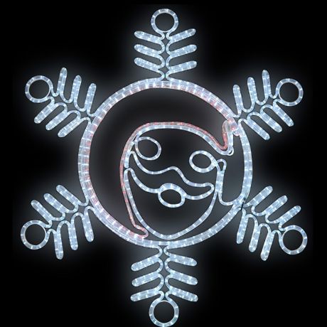 Украшение светодиодное фигура Neon-Night Снежинка с Дедом Морозом свечение красно-белое 107 см уличное (501-339)