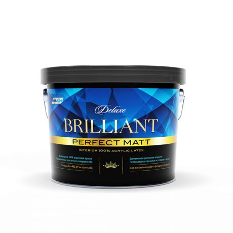 Краска моющаяся Parade Deluxe Brilliant perfect matt база А белая 2,7 л