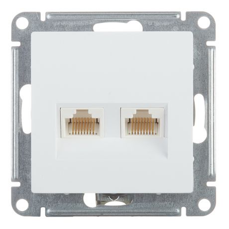 Розетка компьютерная Schneider Electric Atlas Design ATN000185 скрытая установка белая два модуля RJ45