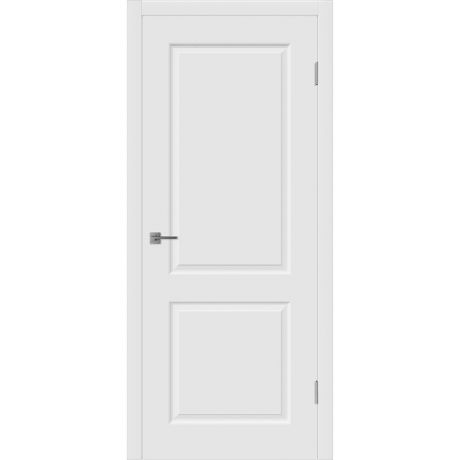 Дверь межкомнатная Мона 600х2000 мм эмаль белая глухая с замком и петлями