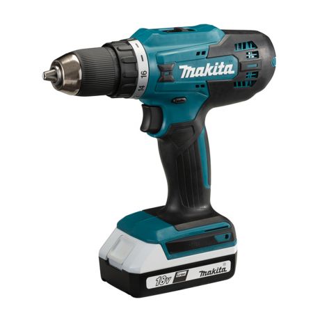 Дрель-шуруповерт аккумуляторная безударная Makita DF488DWE (DF488DWE) 18В Li-On 2 АКБ иЗУ