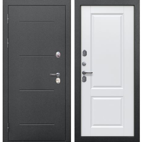 Дверь входная с терморазрывом Ferroni Isoterma левая антик серебро - велюр белый софт 960х2050 мм