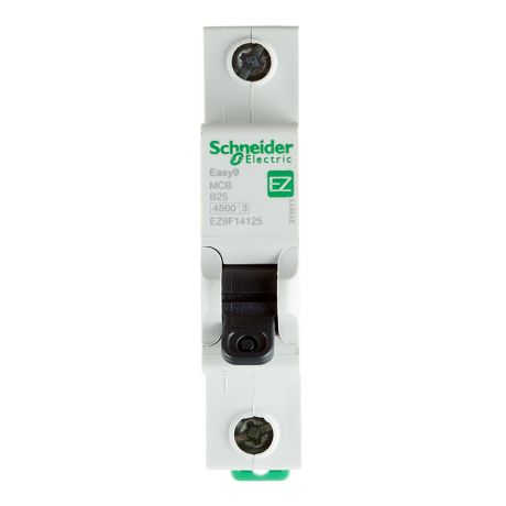 Автоматический выключатель Schneider Electric Easy9 (EZ9F14125) 1P 25А тип В 4,5 кА 220 В на DIN-рейку