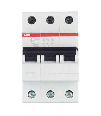Автоматический выключатель ABB SH203L (2CDS243001R0164) 3P 16А тип С 4,5 кА 400 В на DIN-рейку