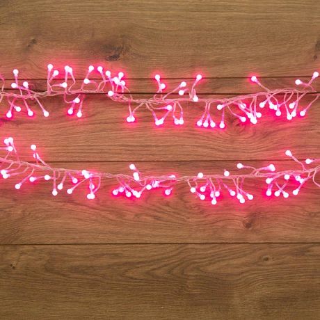 Гирлянда светодиодная Neon-Night Мишура 288 LED свечение розовое 3 м (303-607)