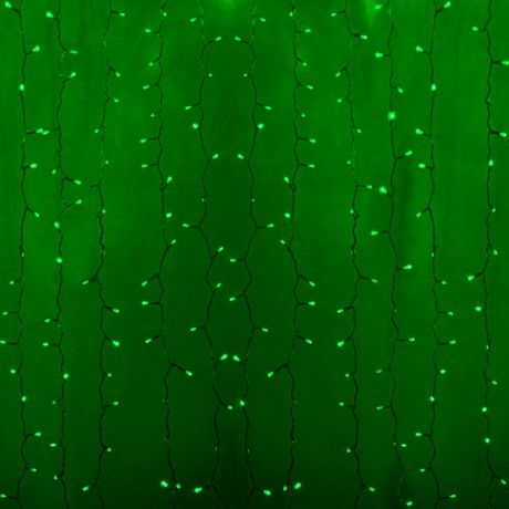 Гирлянда светодиодная Neon-Night Дождь 192 LED свечение зелёное 2х1,5 м уличная (235-304-6)