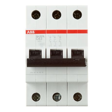Автоматический выключатель ABB SH203L (2CDS243001R0634) 3P 63А тип С 4,5 кА 400 В на DIN-рейку