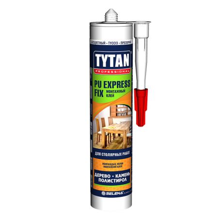 Клей монтажный полиуретановый Tytan Professional PU Express Fix D4 прозрачный 290 мл