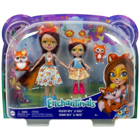 Enchantimals Mattel Сестрички с питомцами Фелисити и Феана Лис HCF81