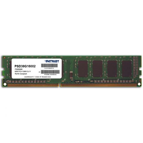 Модуль памяти DIMM 8Gb DDR3 PC12800 1600Mhz Patriot (PSD38G16002)