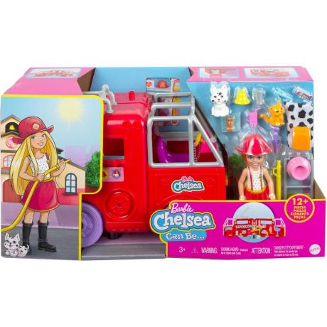Mattel Barbie Челси и пожарная машина HCK73