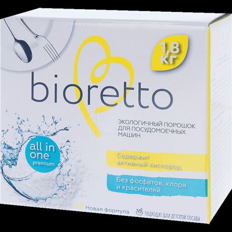 bioretto Порошок для посудомоечных машин, 1,8 кг.