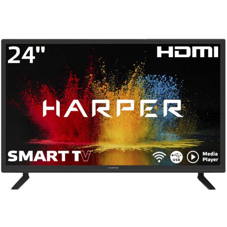 Телевизор 24" Harper 24R470TS (HD 1366x768, Smart TV) черный