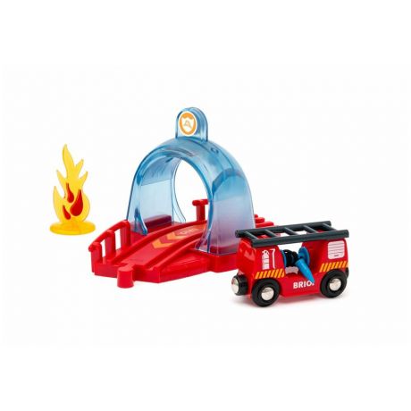 Brio Smart Tech Sound игровой набор с спасательным тоннелем и пожарной машиной, звук, 4 эл. 33976